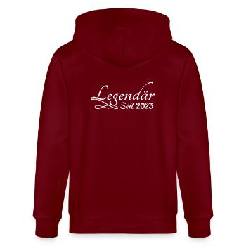 2023 - Stanley/Stella CULTIVATOR  Unisex Organic Hooded Jacket - burgundy - Back - Anna (173cm)