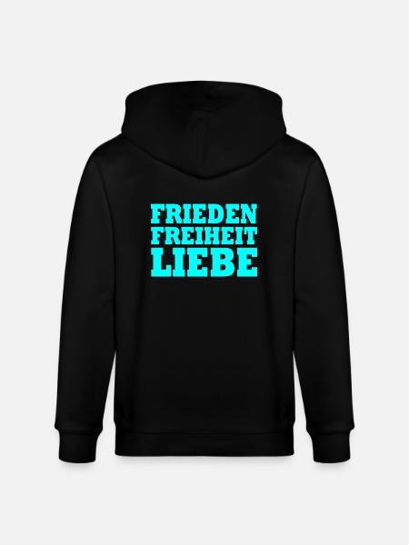 Frieden freiheit liebe - Stanley/Stella Unisex Bio-Kapuzenjacke CULTIVATOR - Schwarz
