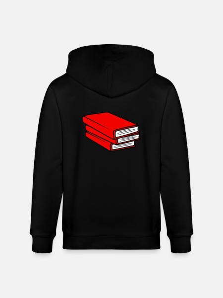 3 Books Stack Design - Stanley/Stella CULTIVATOR Unisex Organic Hooded Jacket - black
