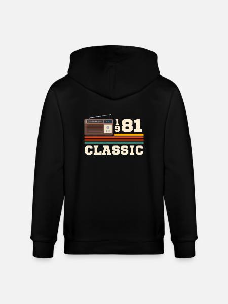 Anniversary 1981 retro classic - Stanley/Stella CULTIVATOR Unisex Organic Hooded Jacket - black