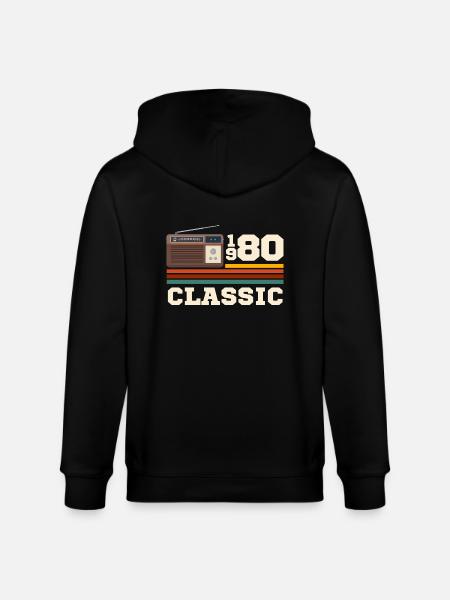 Retro classic 1980s anniversary - Stanley/Stella CULTIVATOR Unisex Organic Hooded Jacket - black