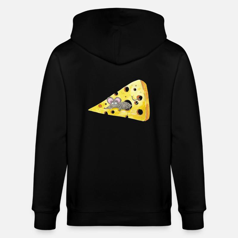 Mäuse mit käsekätzigem - Stanley/Stella Unisex Bio-Kapuzenjacke CULTIVATOR  - Schwarz