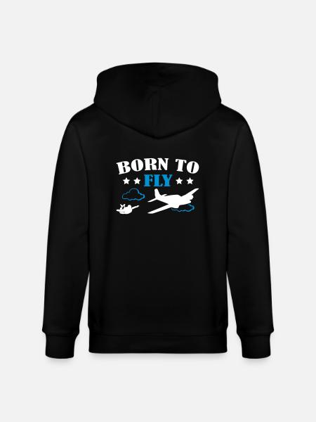 Born To Fly Skydive - Stanley/Stella CULTIVATOR  Unisex Organic Hooded Jacket - black