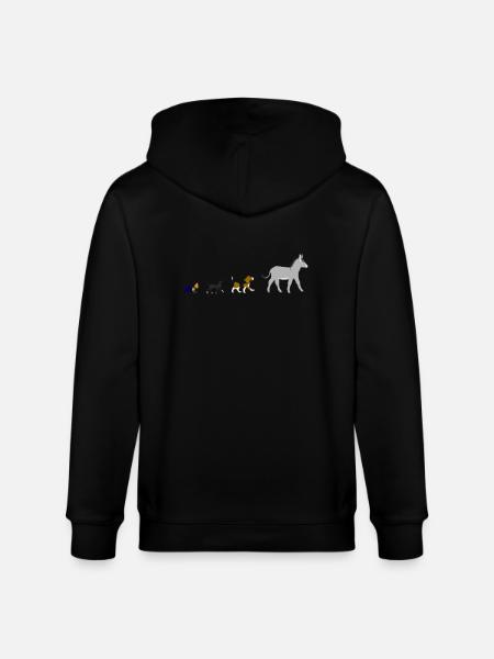 Chien, chat, coq, âne - Veste à capuche bio CULTIVATOR Stanley/Stella Unisexe - noir