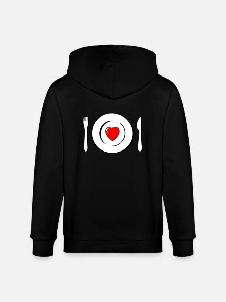 heart love eating g1 - Stanley/Stella CULTIVATOR Unisex Organic Hooded Jacket - black