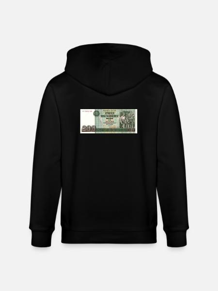 200 mark of the gdr - Stanley/Stella CULTIVATOR  Unisex Organic Hooded Jacket - black