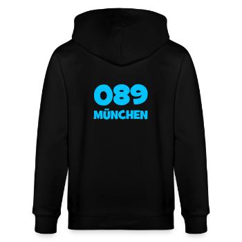 089 München Vorwahl Telefon telefonieren Bayern - Stanley/Stella Unisex Bio-Kapuzenjacke CULTIVATOR  - Schwarz - Hinten - Anna (173cm)
