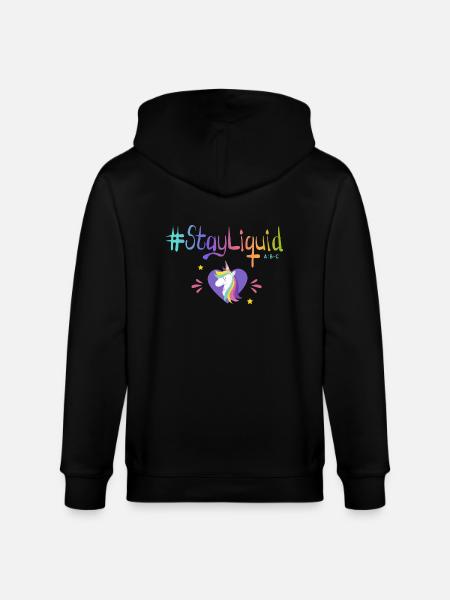 #Stayliquid Einhorn-Herz - Stanley/Stella Unisex Bio-Kapuzenjacke CULTIVATOR - Schwarz