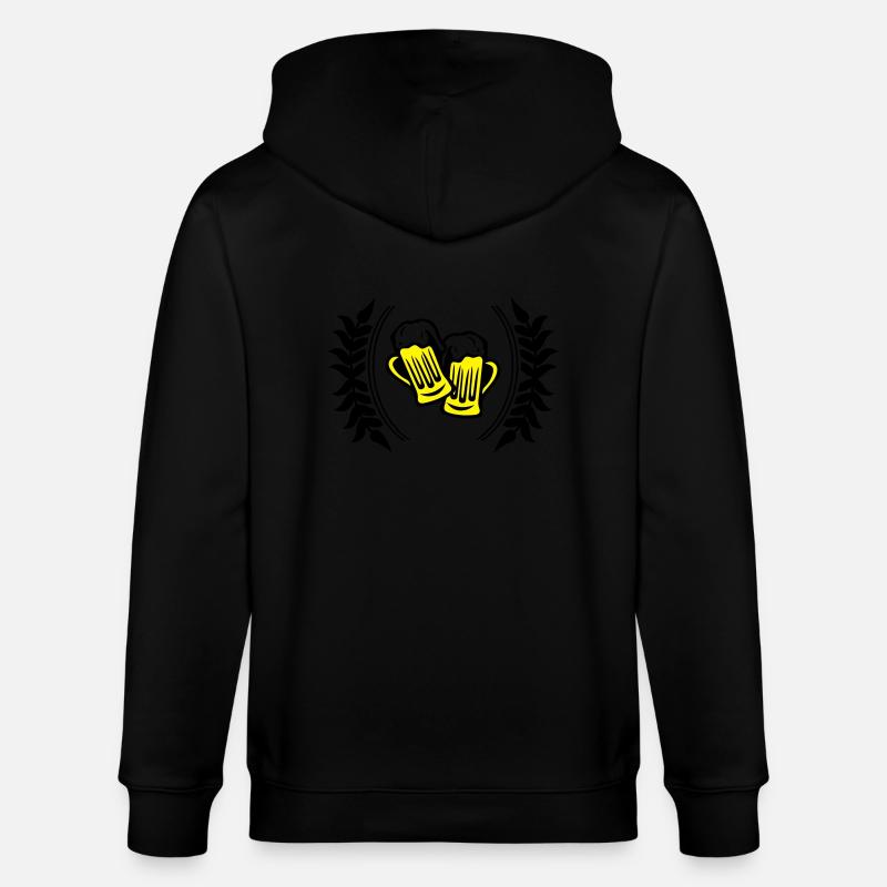 bier symbol - Stanley/Stella Unisex Bio-Kapuzenjacke CULTIVATOR  - Schwarz