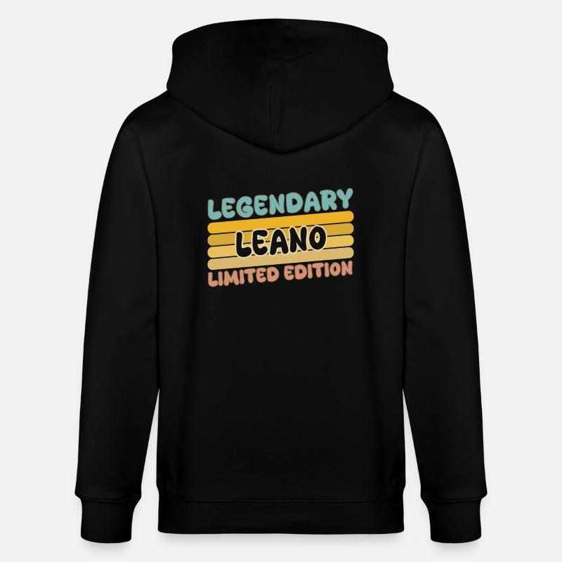 Leano als Name - Stanley/Stella Unisex Bio-Kapuzenjacke CULTIVATOR  - Schwarz