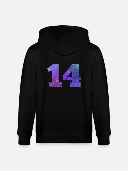 Number 14 galaxy - Stanley/Stella CULTIVATOR Unisex Organic Hooded Jacket - black