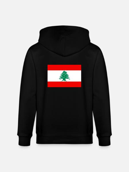 Nationalflagge von Libanon - Stanley/Stella Unisex Bio-Kapuzenjacke CULTIVATOR - Schwarz