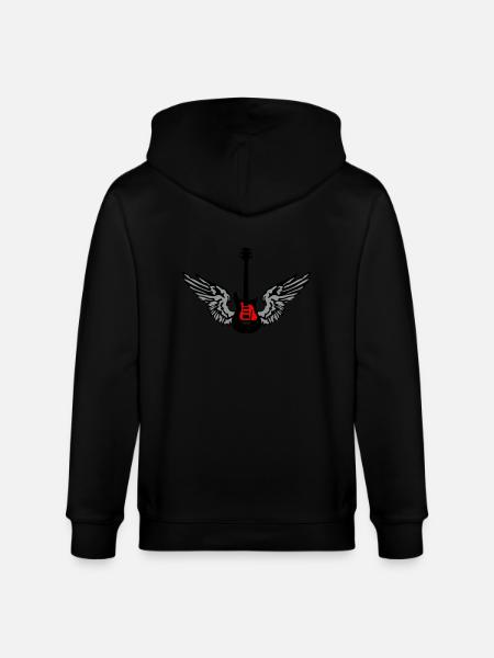 guitar_wings_042013_a_3c - Stanley/Stella CULTIVATOR Unisex Organic Hooded Jacket - black