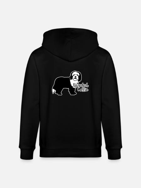 Bearded Collie - Stanley/Stella CULTIVATOR  Unisex Organic Hooded Jacket - black