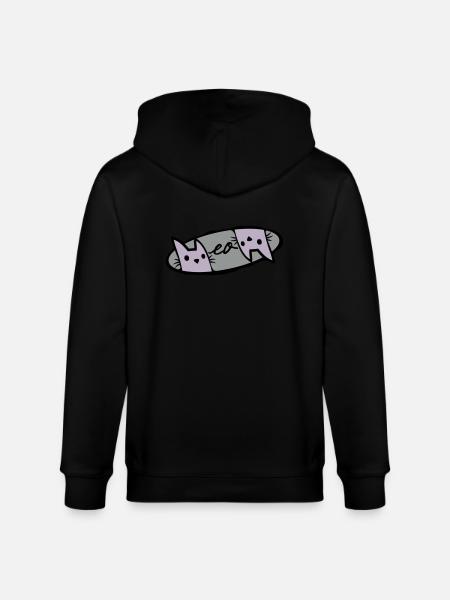 Meow 2 Cats Logo - Stanley/Stella CULTIVATOR  Unisex Organic Hooded Jacket - black