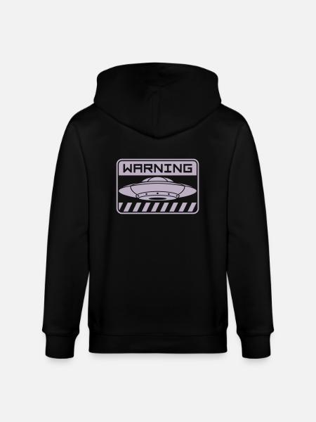 Shield Warning UFO's saucer - Stanley/Stella CULTIVATOR Unisex Organic Hooded Jacket - black