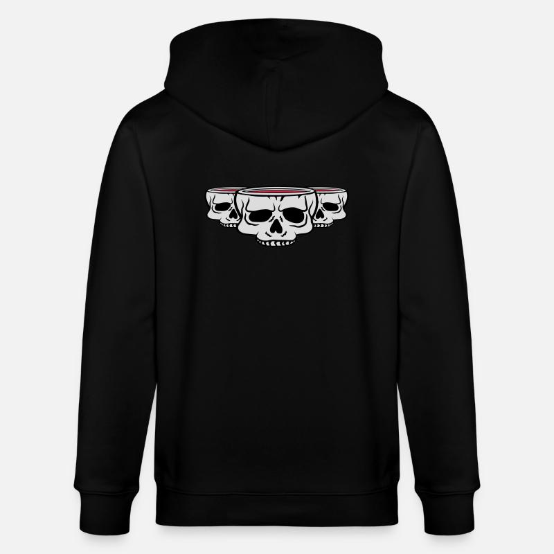 3 Friends Cup Skull - Stanley/Stella CULTIVATOR  Unisex Organic Hooded Jacket - black