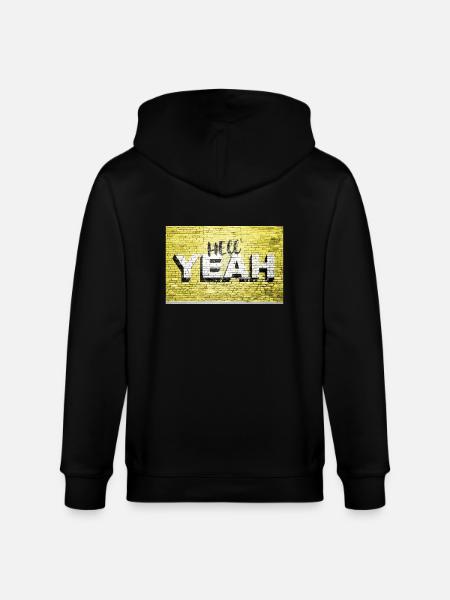 yes brick wall graffiti - Stanley/Stella CULTIVATOR Unisex Organic Hooded Jacket - black