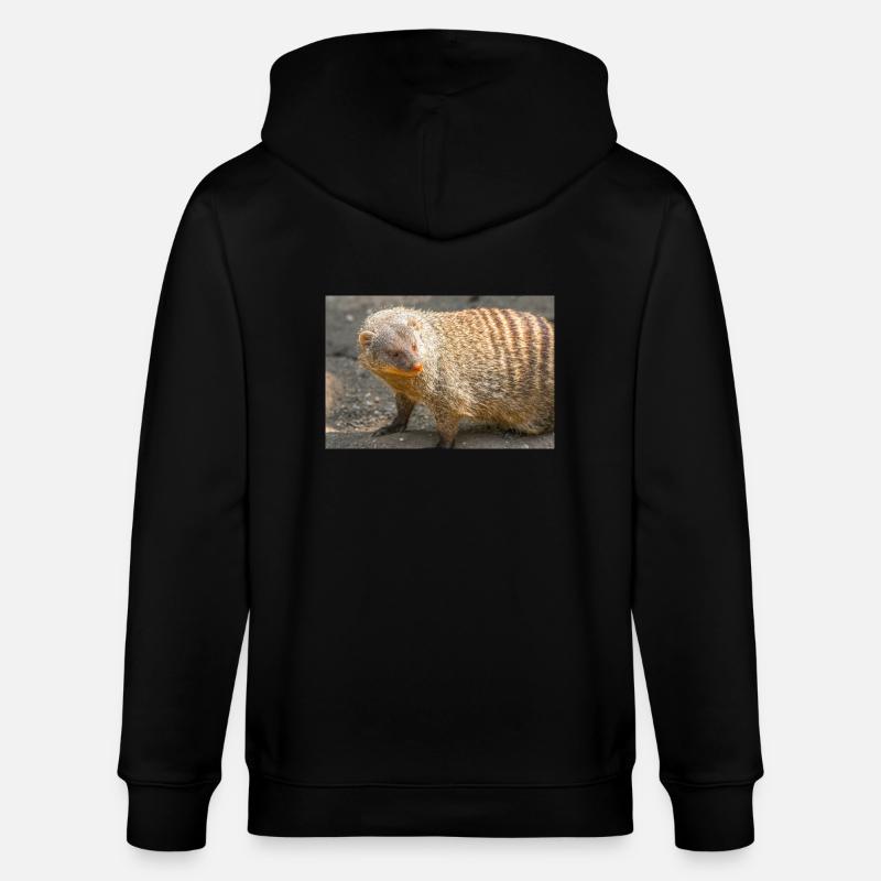 Gebänderte Manguste oder Zebramanguste - Stanley/Stella Unisex Bio-Kapuzenjacke CULTIVATOR  - Schwarz