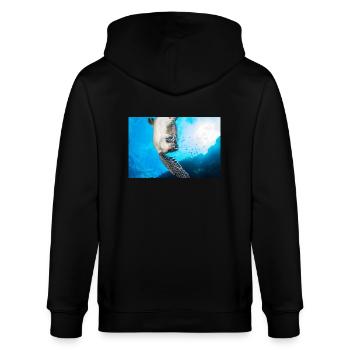 Schildkröte - Stanley/Stella Unisex Bio-Kapuzenjacke CULTIVATOR  - Schwarz - Hinten - Anna (173cm)