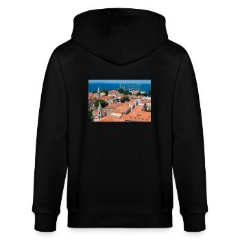 Klosterkirche des Hl. Franziskus Assisi Zadar - Stanley/Stella Unisex Bio-Kapuzenjacke CULTIVATOR  - Schwarz - Hinten - Anna (173cm)