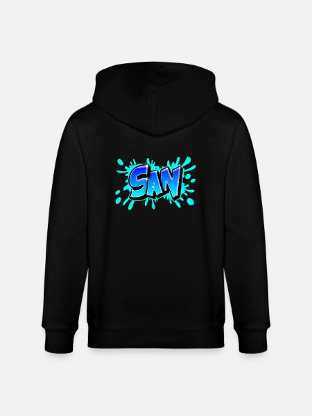 Graffiti San splash blue - Stanley/Stella CULTIVATOR  Unisex Organic Hooded Jacket - black