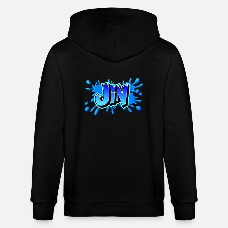Graffiti JIN Printable on everything!! - Stanley/Stella CULTIVATOR  Unisex Organic Hooded Jacket - black