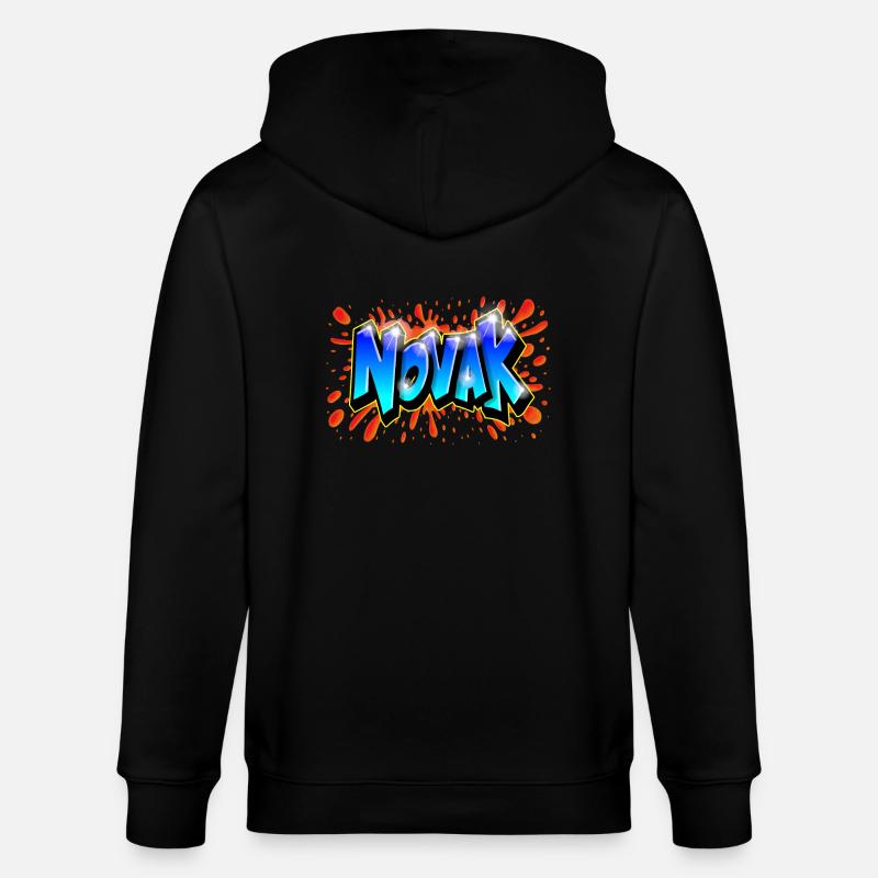 Graffiti NOVAK custom graff print - Veste à capuche bio CULTIVATOR Stanley/Stella Unisexe - noir
