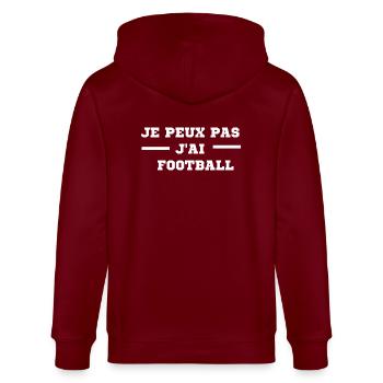 Football - Fußball - Fútbol - Calcio - Foot - Cool - Stanley/Stella Unisex Bio-Kapuzenjacke CULTIVATOR  - Burgunderrot - Hinten - Anna (173cm)