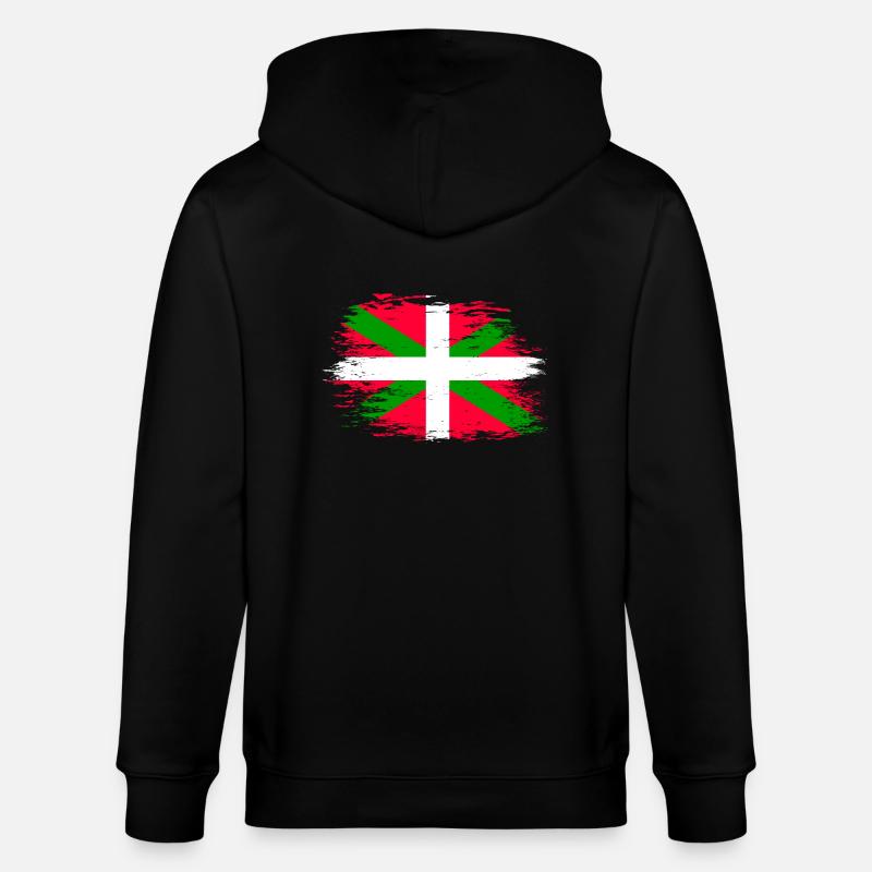 Drapeau basque utilisé - Veste à capuche bio CULTIVATOR Stanley/Stella Unisexe - noir