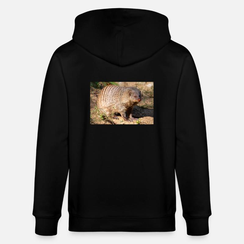 Gebänderte Manguste oder Zebramanguste Zebramanguste - Stanley/Stella Unisex Bio-Kapuzenjacke CULTIVATOR  - Schwarz