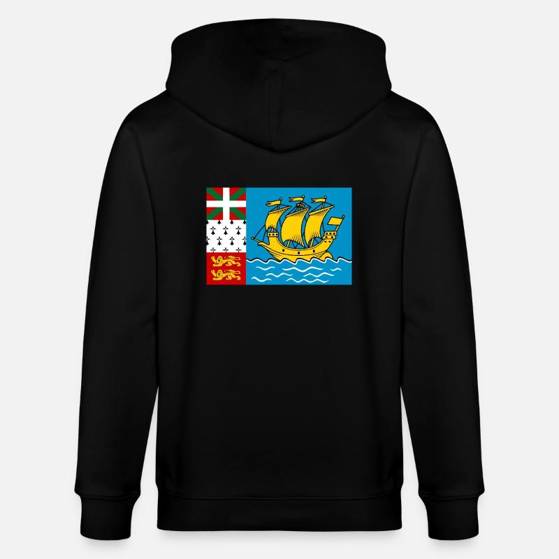 Drapeau de Saint-Pierre-et-Miquelon - Veste à capuche bio CULTIVATOR Stanley/Stella Unisexe - noir