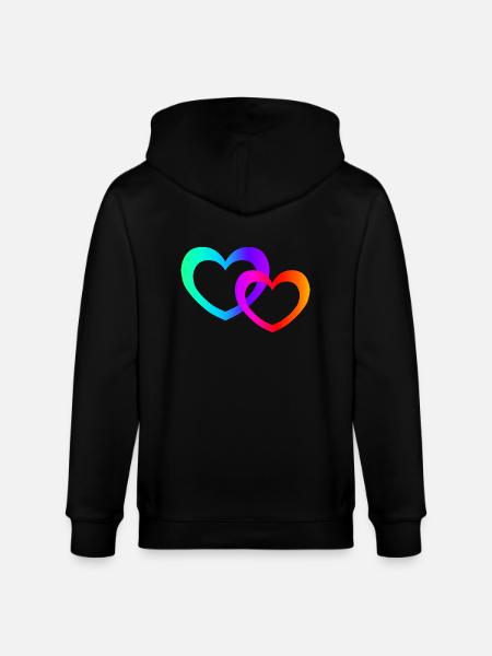 bunte Herzen - Stanley/Stella Unisex Bio-Kapuzenjacke CULTIVATOR  - Schwarz