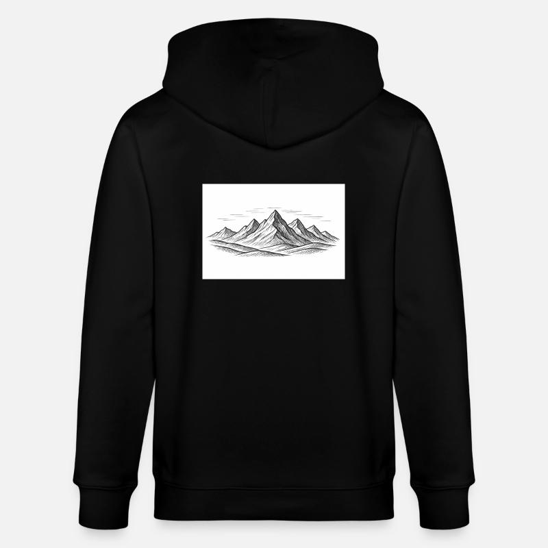 Bergpanorama - Stanley/Stella Unisex Bio-Kapuzenjacke CULTIVATOR  - Schwarz