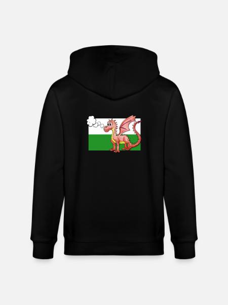 Puffing Welsh Dragon - Gregory - Stanley/Stella CULTIVATOR Unisex Organic Hooded Jacket - black