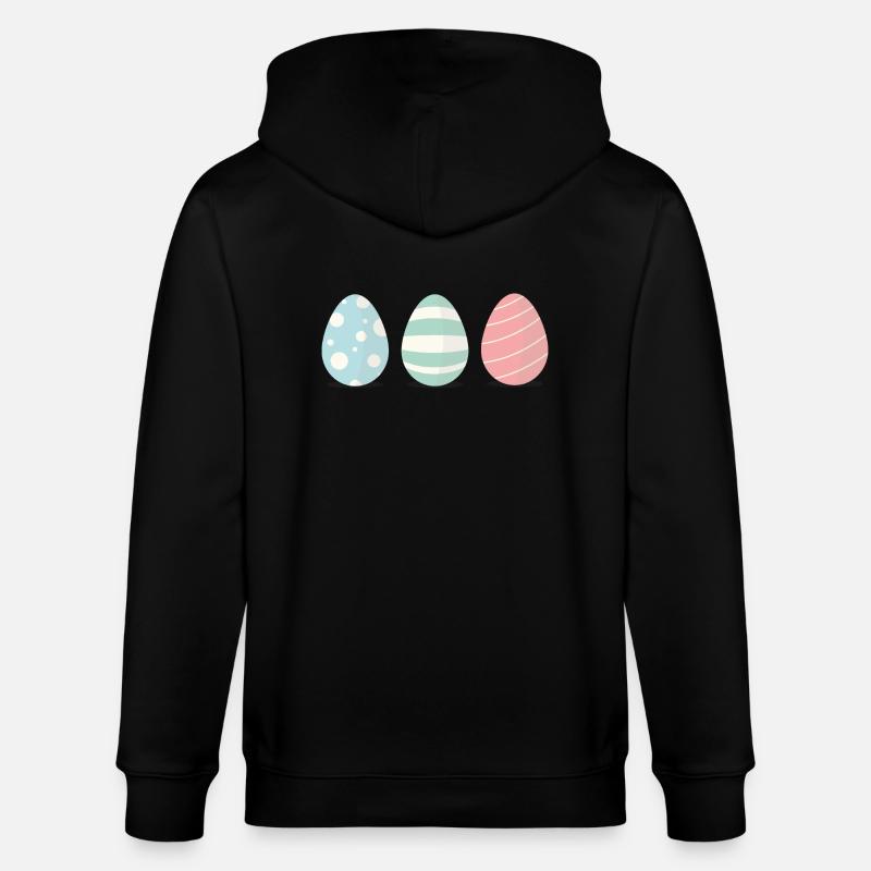 Three Easter eggs - Stanley/Stella CULTIVATOR  Unisex Organic Hooded Jacket - black