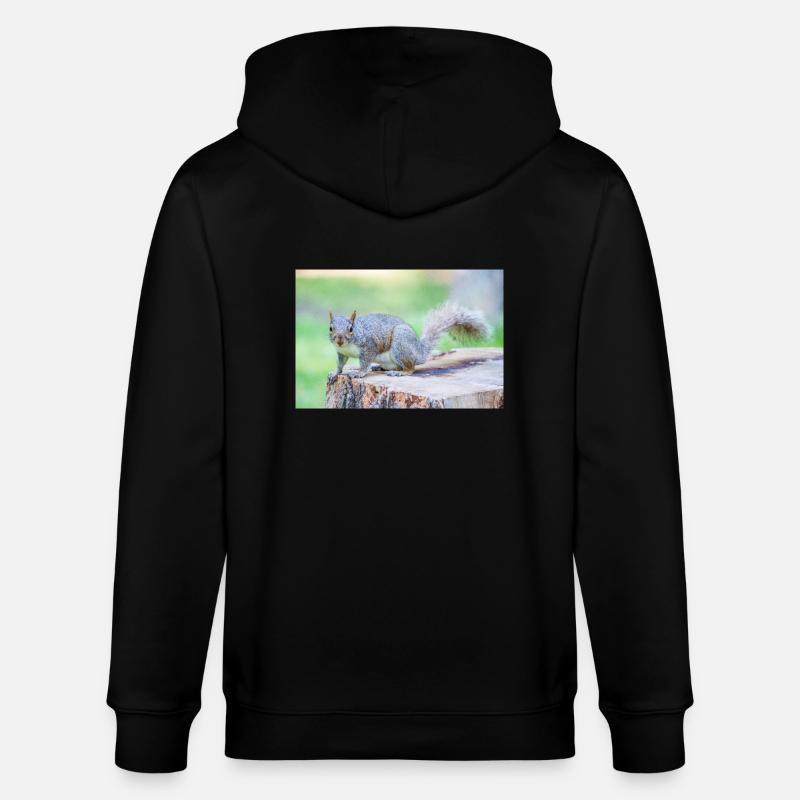 Grauhörnchen Sciurus carolinensis - Stanley/Stella Unisex Bio-Kapuzenjacke CULTIVATOR  - Schwarz
