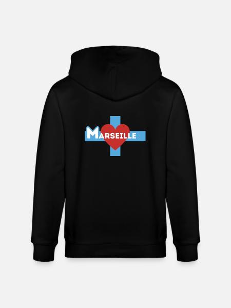 i love Marseille - Stanley/Stella CULTIVATOR Unisex Organic Hooded Jacket - black
