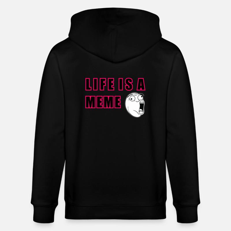 la vie est un mème - Veste à capuche bio CULTIVATOR Stanley/Stella Unisexe - noir
