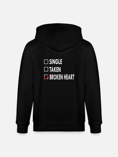 SINGLE BROKEN HEART - Stanley/Stella CULTIVATOR  Unisex Organic Hooded Jacket - black