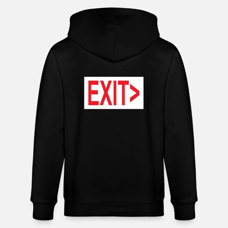 Exit / Exit / Emergency Exit - Stanley/Stella CULTIVATOR Unisex Organic Hooded Jacket - black