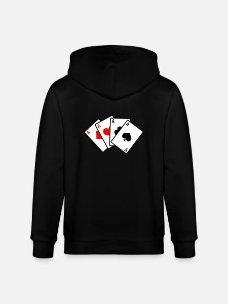 poker cards - Stanley/Stella CULTIVATOR  Unisex Organic Hooded Jacket - black