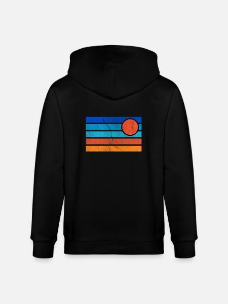 Sunset retro - Stanley/Stella CULTIVATOR Unisex Organic Hooded Jacket - black
