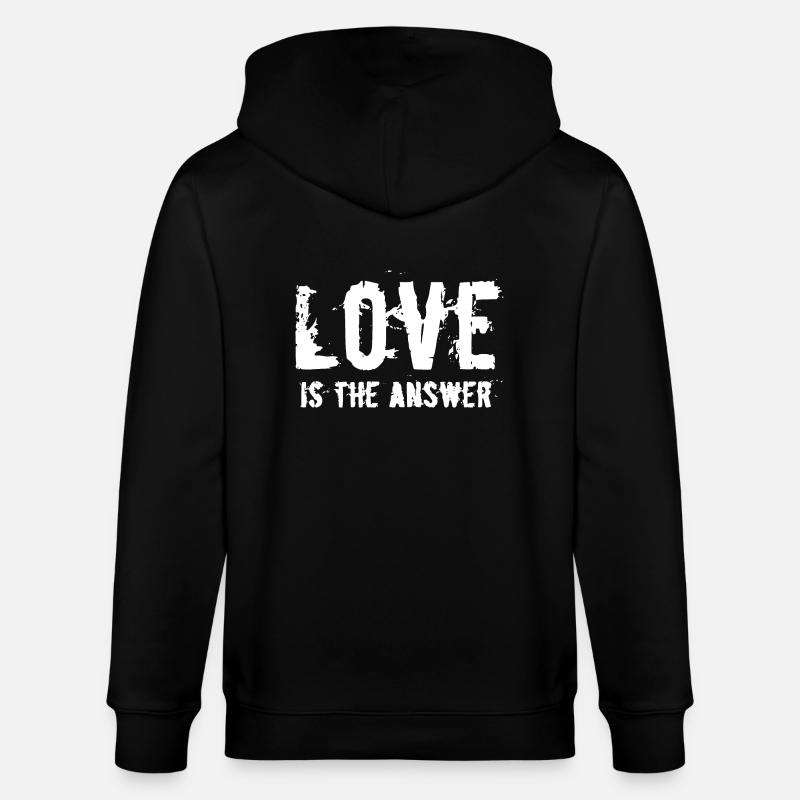 LOVE IS THE ANSWER - Stanley/Stella Unisex Bio-Kapuzenjacke CULTIVATOR - Schwarz