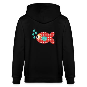 Goldfisch - Stanley/Stella Unisex Bio-Kapuzenjacke CULTIVATOR  - Schwarz - Hinten - Anna (173cm)