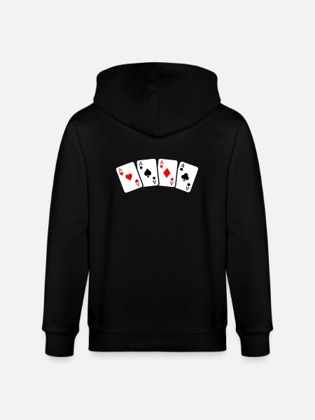 Cartes de poker - Cartes de jeu de casino - Veste à capuche bio CULTIVATOR Stanley/Stella Unisexe - noir