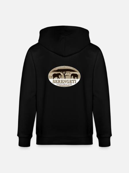 Serengeti - Elephant - Elefant - Stanley/Stella Unisex Bio-Kapuzenjacke CULTIVATOR - Schwarz