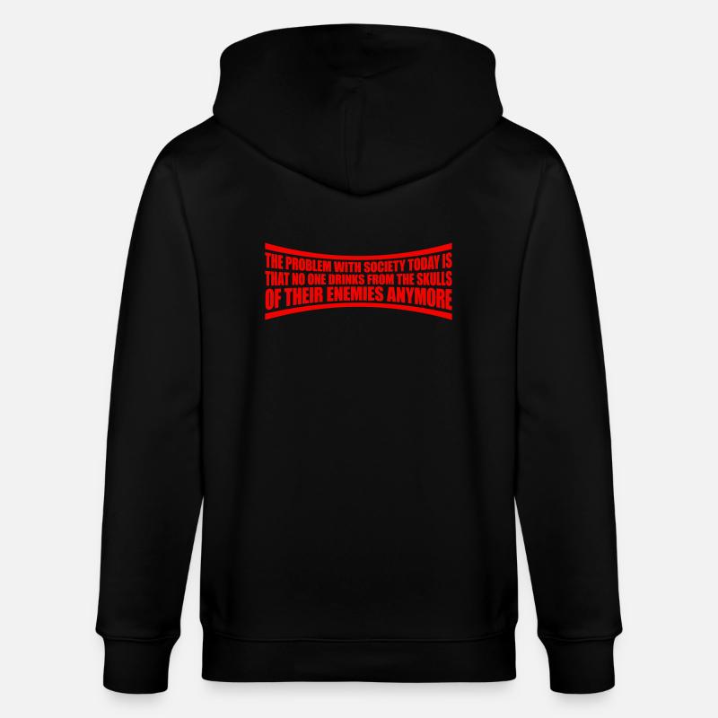 drinks from enemies skulls - Stanley/Stella Unisex Bio-Kapuzenjacke CULTIVATOR  - Schwarz