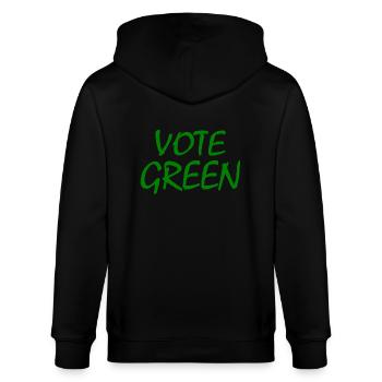 Vote green - Stanley/Stella CULTIVATOR  Unisex Organic Hooded Jacket - black - Back - Anna (173cm)