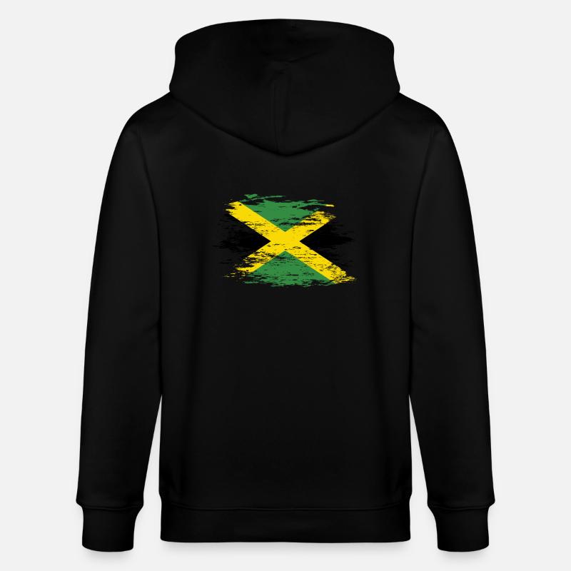 Drapeau de la Jamaïque utilisé - Veste à capuche bio CULTIVATOR Stanley/Stella Unisexe - noir